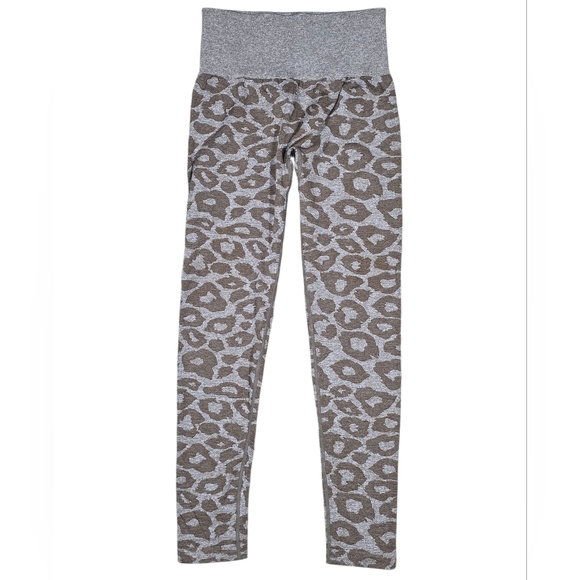 NVGTN Mocha Leopard Seamless Leggings Workout Activewear Gym - Picture 2 of 7